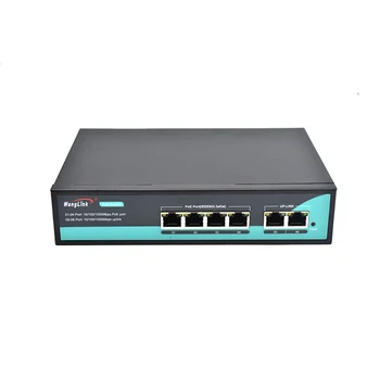 Wanglink Полный Гигабитный 4-Портовый Коммутатор Ethernet Протокола IEEE802.3 af/at POE Сетевой Коммутатор POE Для IP-Камеры Видеонаблюдения
