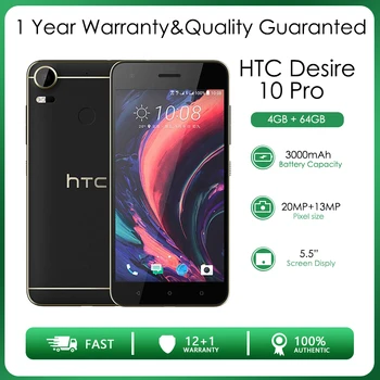 HTC Desire 10 Pro Восстановленный Разблокированный 64 ГБ 4 ГБ оперативной памяти 4G LTE Восьмиядерная камера заднего вида 13 МП 5,5 