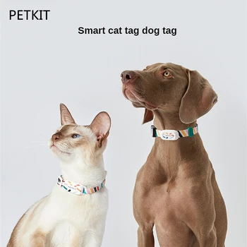 PETKIT Смарт-Бирка для домашних Животных Кошачья Бирка Собачья Бирка Обнаружение Активности Собаки Носимое Устройство Bluetooth-Соединение Ошейник Для Собак Кошачий Ошейник