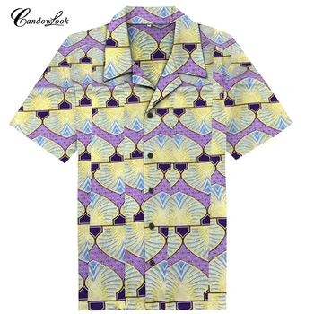 Candowlook летние винтажные рубашки дашики, сшитая на заказ африканская одежда, хлопковая блузка с цветочным принтом и коротким рукавом blusas