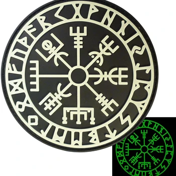 Знак компаса Викингов, ПВХ Нашивка с крючком и петлей, Изготовленные на заказ резиновые светящиеся значки морального духа для военной тактики на открытом воздухе, Рюкзак, шлем