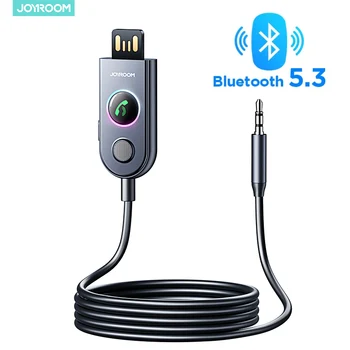 Joyroom Bluetooth 5.3 Aux Адаптер для улучшения беспроводного автомобильного Bluetooth-приемника USB 3,5 мм Разъем Аудио Музыка Микрофон Громкая связь Автомобильный приемник