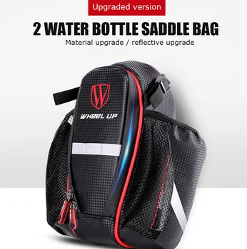 Велосипедная сумка для велоспорта на открытом воздухе, сумка для хвоста горного велосипеда, сумка для велосипедного подседельного штыря, боковая Двойная сумка для бутылки с водой, водонепроницаемая Велосипедная седельная сумка