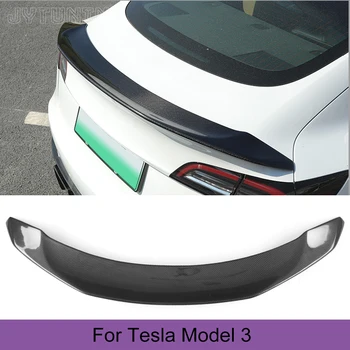 Спойлер заднего бампера багажника из углеродного волокна для Tesla Model 3 2017 - 2019 Задний спойлер багажника из углеродного волокна