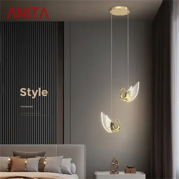 ANITA Nordic Креативный подвесной светильник с лебедем, люстра, подвесной светильник, современный светильник для гостиной, столовой