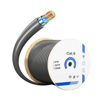 1 Гбит/с 1000 ФУТОВ Спиральный Сетевой Кабель Cat6 FTP Высокоскоростной Из Чистой Меди 8 ядер 0,56 мм Lan Ethernet Интернет Кабели Cat 6