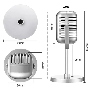 4 шт., модель реквизита для микрофона в стиле ретро, винтажный микрофон, антикварный игрушечный микрофон, декор для сцены, серебро