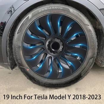 Крышка ступицы 4шт, Сменное колесо для автомобиля, 19-дюймовый автомобильный колпак с полным покрытием, Аксессуары для Tesla Model Y 2021 2022