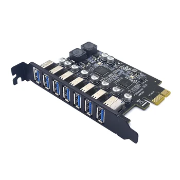 USB 3,0 PCI Express Адаптер PCI e на 7 Портов USB 3 Адаптер Расширения Карты USB3 PCIe PCI-e x1 Контроллер Конвертер для Настольных ПК