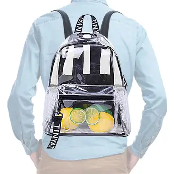 Прозрачный рюкзак большой емкости, Прозрачный Рюкзак для детского сада, Сверхпрочный, регулируемый для девочек, прозрачный