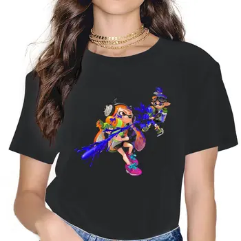 Женская футболка Fight Kawaii Girls Splatoon Colorful Game 5XL, повседневные винтажные топы в стиле харадзюку с коротким рукавом