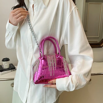 2023 Новые женские сумки из лакированной кожи, высококачественная сумка через плечо, роскошная бриллиантовая сумка через плечо, Милые кошельки и сумочки