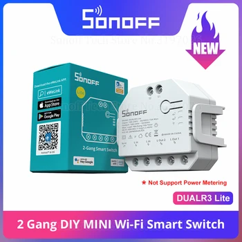 1-5ШТ SONOFF DUAL R3 Lite Двойной Релейный Модуль DIY MINI Smart Switch 2-Полосное Управление Синхронизацией через eWeLink Alexa Google Smart Home