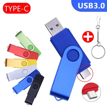 USB 3.0 TYPE C USB Флэш-накопитель OTG Pen Drive 512 ГБ 256 ГБ 128 ГБ 64 ГБ 32 ГБ 16 ГБ USB-накопитель 2 в 1 Высокоскоростной Водонепроницаемый Флешка