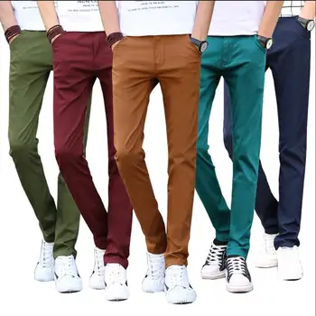 Неэластичные 9 цветов, Классические повседневные мужские брюки, Летняя новинка, модные Удобные хлопковые Тонкие Прямые повседневные брюки