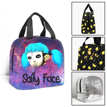 Мода Модная игра Sally Face Студенческий Рабочий Ланчбокс Теплоизоляция Сумка для ланча с 3D принтом Портативные сумки Пакеты для льда