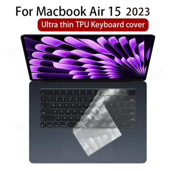для 2023 Macbook Air 15,3 A2941 M2 A2681 США и Евро Тип TPU Прозрачный Чехол для клавиатуры Skin Pro 14 16 A2442 A2485