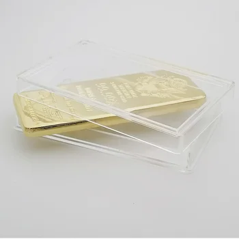 Упаковка золотого слитка весом 5 унций или 10 унций Прозрачная коробка 90 * 52 * 7 мм Подарочный футляр Коробка для хранения