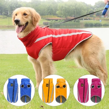 Безопасная светоотражающая одежда для домашних собак, зимний жилет, ветрозащитный костюм для собак, теплая одежда для маленьких домашних животных, прямая поставка