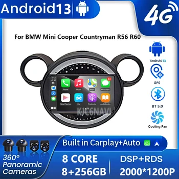 Android 13 Для BMW Mini Cooper Countryman R56 R60 2011-2013 Автомобильный Радиоприемник Беспроводной Carplay Auto AHD WIFI 4G Мультимедийное Авторадио