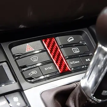 Накладка на панель из экологически чистого прочного липкого углеродного волокна, красная накладка на кнопку переключения передач для Porsche Macan 2014-2021