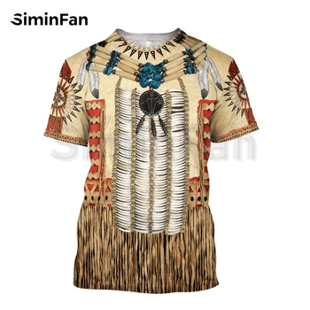 Винтажный племенной стиль, Мужские повседневные футболки с 3D принтом, унисекс, летние футболки в стиле харадзюку, женские топы в стиле хип-хоп, уличная одежда 7