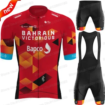 2022 Бахрейн Победоносный Велоспорт Джерси Комплект Летней Велосипедной Одежды Рубашки Для Шоссейных Велосипедов Костюм Велосипедный Нагрудник Шорты MTB Maillot Culotte