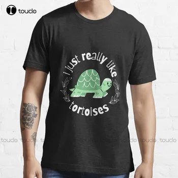 Мне просто Очень нравятся Трендовые футболки с черепахами, Мужские Футболки с мускулами, Негабаритные графические футболки из 100% хлопка Xs-5Xl размера Ретро