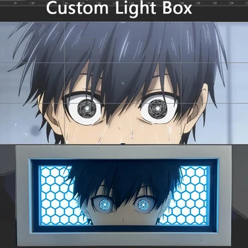 Изготовленная на Заказ Коробка Тени отрезка Бумаги Светлой Коробки Аниме для Настольных Ламп Домашнего Украшения Manga Customized Lightbox Eyes