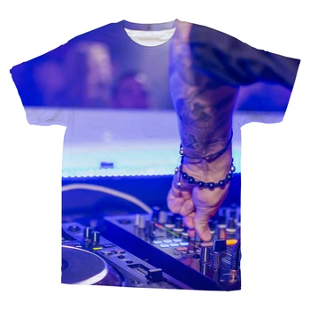Летняя мужская футболка с аниме 2023, 3D вечернее шоу Hi Hi DJ, повседневные шорты harajuku с принтом, футболка большого размера, мужская модная мужская одежда
