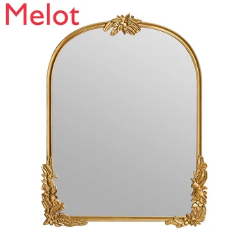 Новое классическое зеркало, французское ретро-зеркало, резное зеркало, Американское зеркало для ванной комнаты, изготовленные на заказ настенные очки для ванной комнаты с защитой от запотевания