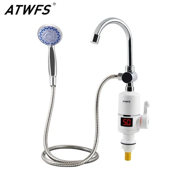 ATWFS Электрический быстрый мгновенный водонагреватель, кран для ванной комнаты, нагреватель для душа с мгновенным подачей горячей воды, кран для душа с индикацией температуры
