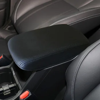 Автомобильная Кожаная Накладка на сиденье центральной консоли, Подлокотник, защитный чехол для Subaru Forester 2019-2021, черный