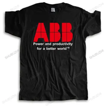 мужская модная хлопковая футболка sunmmer, брендовая футболка ABB Power and Productivity Man, футболка большего размера, мужские свободные футболки, топ