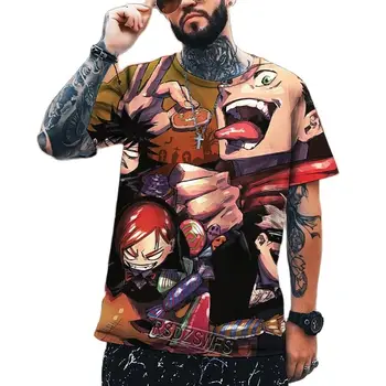 Японское аниме Мультсериал 3D HD Печать Мужская футболка из Лайкры И Полиэстера Брендовая одежда Уличная Повседневная в стиле Хип-Хоп S-5XL
