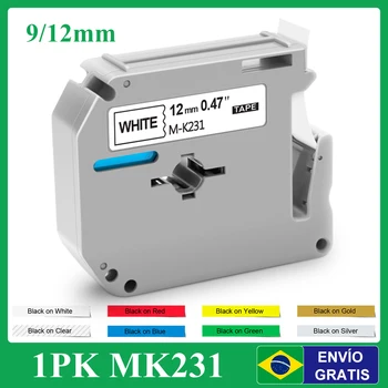 1PK M-K 231 MK231 Совместимая Этикеточная Лента Brother MK Tape 12 мм 9 мм MK-231 MK131 MK221 MK631 MK121 для Brother Labeler PT45M PT85