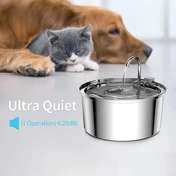 Дозатор воды для домашних животных из нержавеющей стали, для собак и кошек, автоматический дозатор воды с бесшумной подачей из крана