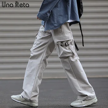 Una Reta Мужские брюки-карго в стиле хип-хоп, брюки с большим карманом, мужские спортивные брюки в стиле харадзюку, модные весенне-осенние новые брюки для пары