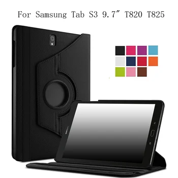 Для Samsung Galaxy Tab S3 9.7 SM-T820 SM-T825 T829 Чехол Для планшета с Вращающейся на 360 Градусов Складной Подставкой и Откидной Кожаной Защитной крышкой