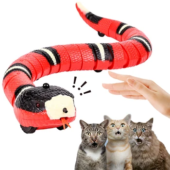 Сенсорная игрушка для кошек-змей, электрические интеллектуальные Интерактивные Автоматические игрушки-дразнилки для котенка, Забавная игра, Индукционная Хитрая игрушка для кошек-змей