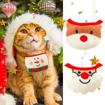 Милое полотенце для слюны домашних животных С мультяшным рисунком Улучшает атмосферу Полиэстер Рождественский Шейный платок для слюны с принтом собаки