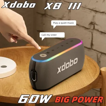Портативный Динамик XDOBO X8 III 80 Вт Беспроводной Bluetooth Динамик BT5.3 Power Bank Эквалайзер TWS Тяжелый Бас Для путешествий На открытом воздухе Громкоговоритель
