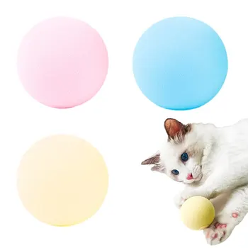 Игрушка с кошачьим скрипучим мячом, имитирующая автоматический звук умного животного, Интерактивный гравитационный мяч, игрушки из кошачьей мяты для игр с котенком.