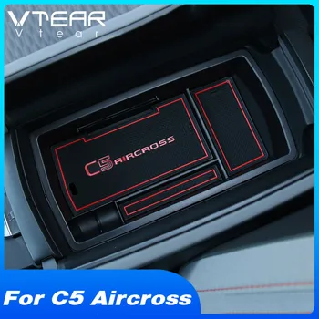 Коробка для хранения автомобильного Подлокотника Vtear Органайзер для уборки Подлокотников Центральной консоли салона Автоаксессуары для Citroen C5 Aircross 2021
