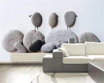 Обои на заказ креативная простая индивидуальность каменная ветка птица декоративная роспись гостиной фон для телевизора настенная роспись behang