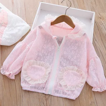 Защитная одежда Летняя Новая Легкая и тонкая Дышащая солнцезащитная одежда Для маленьких девочек, рубашка с кондиционером, пальто