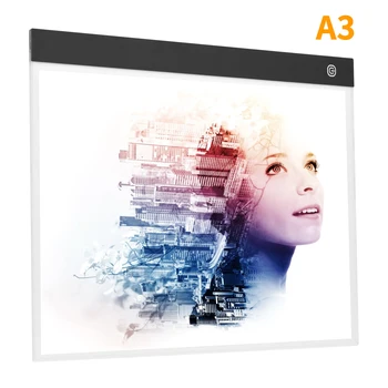 Светодиодная панель формата А3 для алмазной живописи, полупрозрачная доска для рисования, цифровой графический планшет с питанием от USB для создания эскизов художественной анимации.