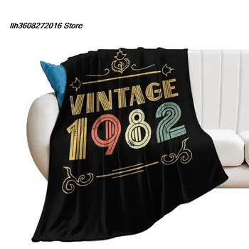 Новые подарки 40-летней давности, винтаж 1982, Ограниченная серия, Фланелевое одеяло на 40-й День рождения, Персонализированное одеяло для домашнего отдыха 