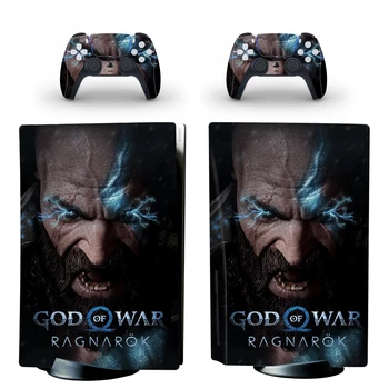 Наклейка на обложку диска God of War Ragnorak PS5 для консоли и контроллеров Виниловая наклейка на обложку диска PS5 Blue Ray