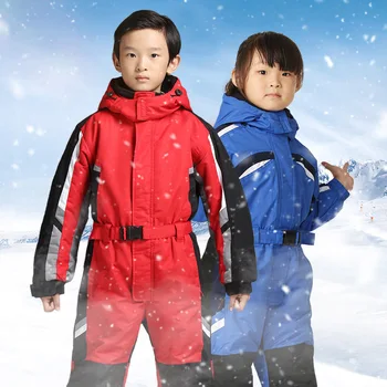 Новый детский теплый ветрозащитный лыжный костюм с капюшоном для мальчиков и девочек